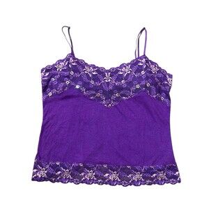 MIXIT cami lace trim beaded y2k purple sz L